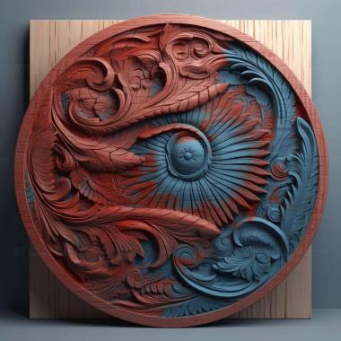 Patterns and decorations stl red blue 2 3d model
